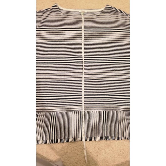 J. Jill Striped Knit Sweater Top Cotton Black White 3/4 Sleeve Boxy Size Small - Picture 8 of 9